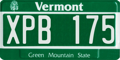 VT license plate XPB175