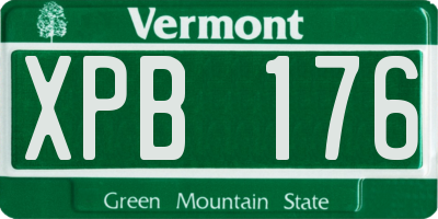 VT license plate XPB176