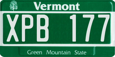 VT license plate XPB177