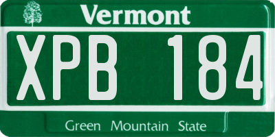 VT license plate XPB184