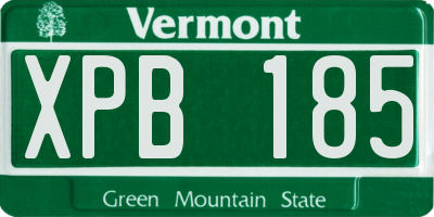 VT license plate XPB185