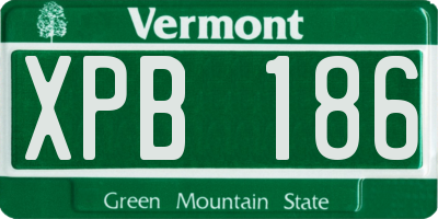 VT license plate XPB186
