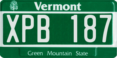 VT license plate XPB187