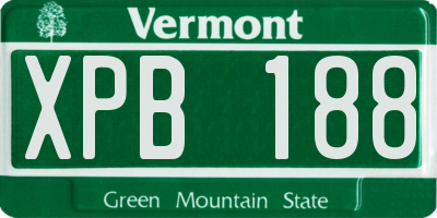 VT license plate XPB188