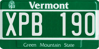 VT license plate XPB190