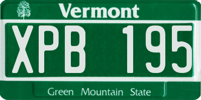 VT license plate XPB195