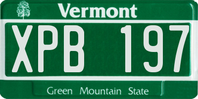VT license plate XPB197