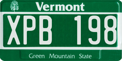 VT license plate XPB198