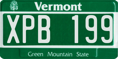 VT license plate XPB199