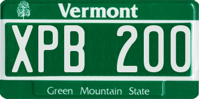 VT license plate XPB200