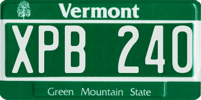 VT license plate XPB240