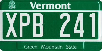 VT license plate XPB241