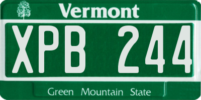 VT license plate XPB244