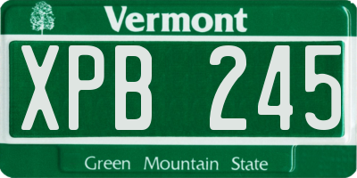 VT license plate XPB245