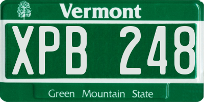 VT license plate XPB248