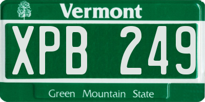 VT license plate XPB249