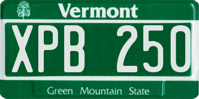 VT license plate XPB250