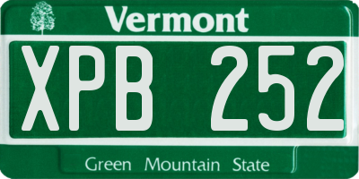 VT license plate XPB252