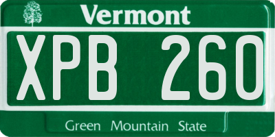 VT license plate XPB260