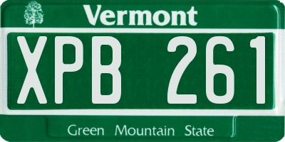 VT license plate XPB261