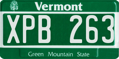 VT license plate XPB263