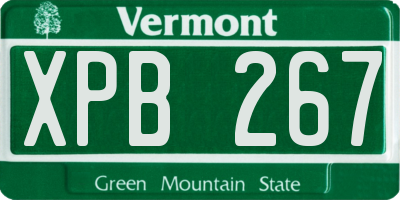 VT license plate XPB267