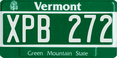 VT license plate XPB272