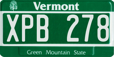 VT license plate XPB278