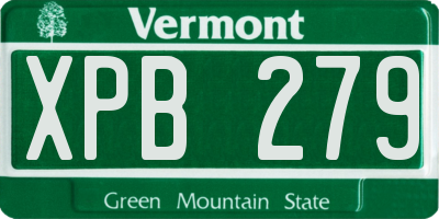 VT license plate XPB279