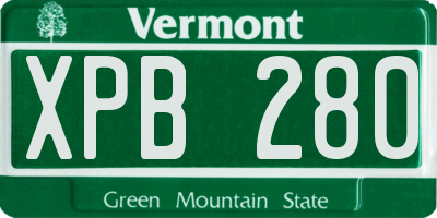 VT license plate XPB280