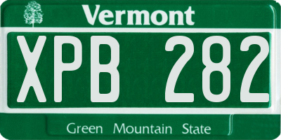 VT license plate XPB282