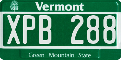 VT license plate XPB288