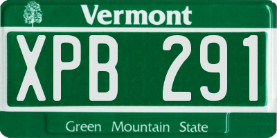 VT license plate XPB291