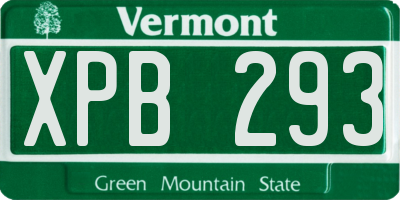 VT license plate XPB293