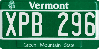 VT license plate XPB296