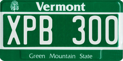 VT license plate XPB300