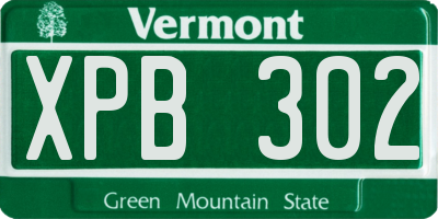 VT license plate XPB302