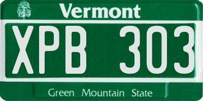 VT license plate XPB303