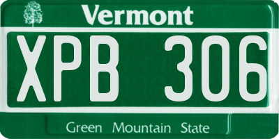 VT license plate XPB306