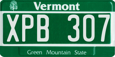 VT license plate XPB307