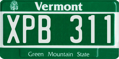 VT license plate XPB311