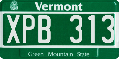 VT license plate XPB313