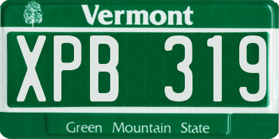 VT license plate XPB319