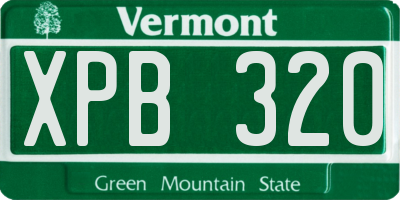 VT license plate XPB320