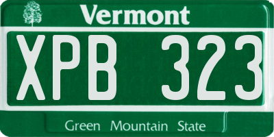 VT license plate XPB323