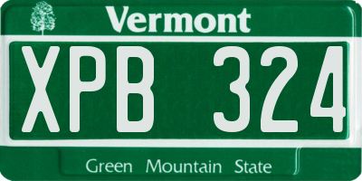 VT license plate XPB324