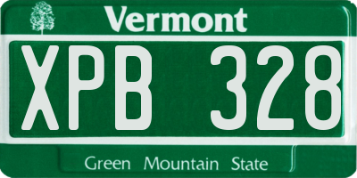 VT license plate XPB328