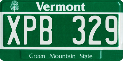 VT license plate XPB329