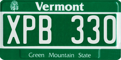 VT license plate XPB330