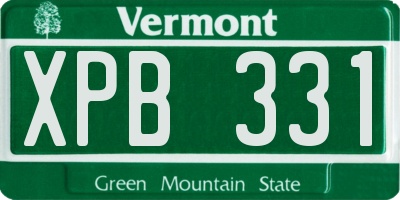 VT license plate XPB331
